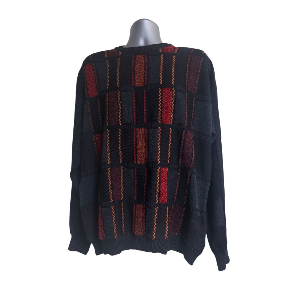 Bachrach Mens XL Merino Wool Sweater Made in‎ Italy Textured Geometric Coogi A8